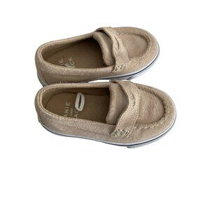 Janie And Jack Kids Suede Loafers Beige Casual Shoes Size 6 Rubber Sole